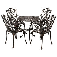 BISTROSET Boulder - Jugendstil - 5-teilig, Aluguss antik bronze - Braun, Metall - TPFGarden