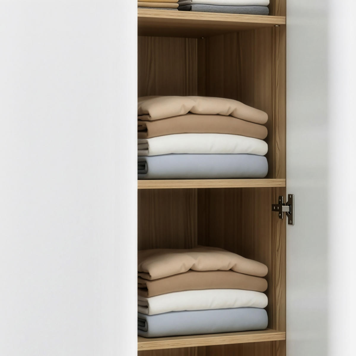 KLEIDERSCHRANK Bastheim - Eichefarben/Weiß, Holzwerkstoff (120/176/52cm) - [en.casa]