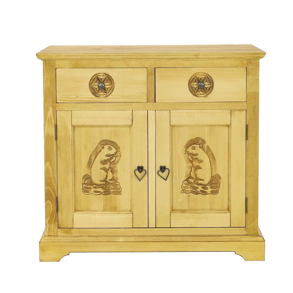 KOMMODE aus Massivholz JAGNA - Honig, Holz (92/85/46cm) - Seart