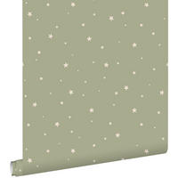 TAPETE kleine Sterne 53 cm x 10.05 m - Grün, Papier (53/0.1cm) - ESTAhome