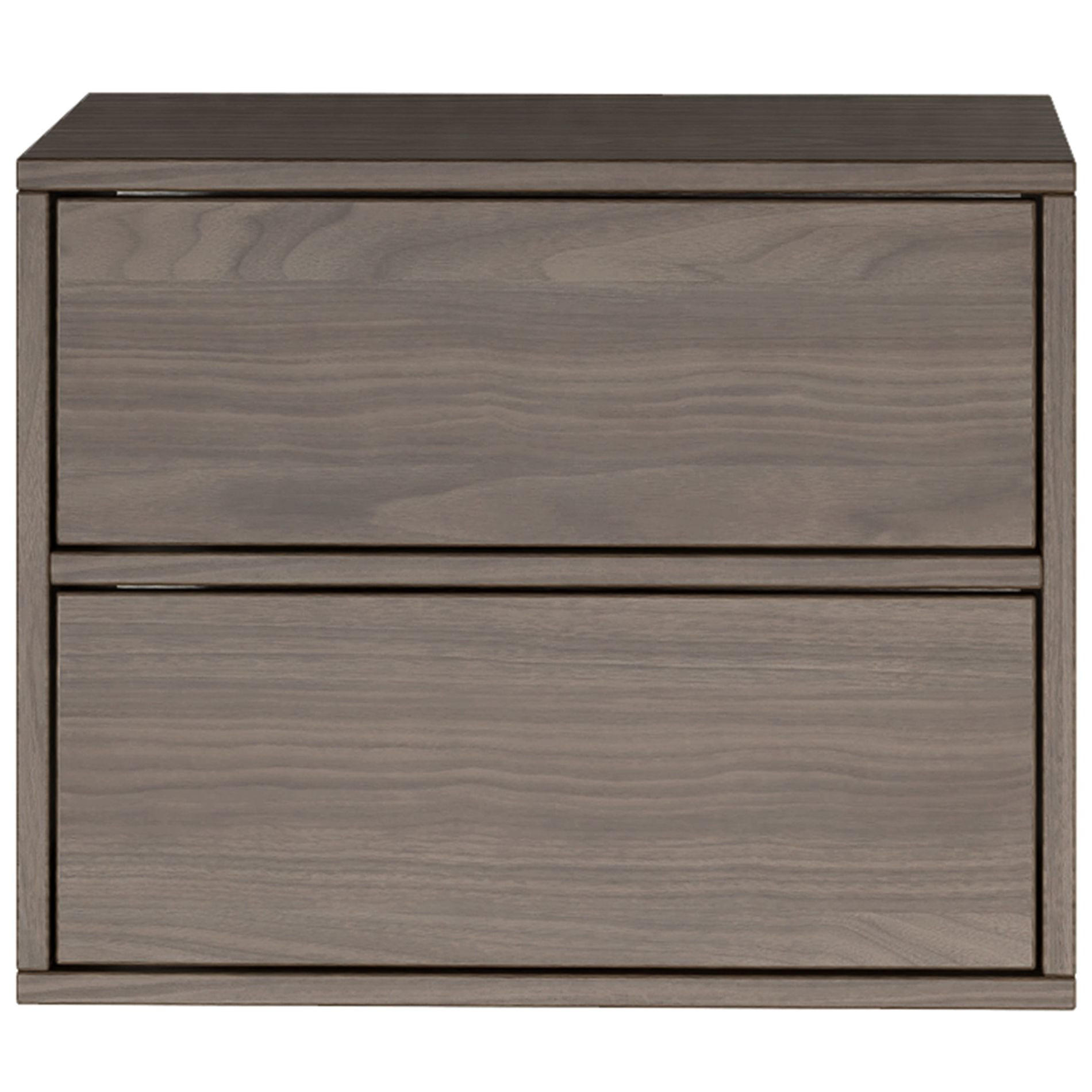 NACHTTISCH hängend Framme Walnuss Holzoptik mit 2 Schubladen, 50 cm - Dunkelbraun, Holzwerkstoff (50/40/36cm) - Selsey