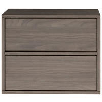 NACHTTISCH hängend Framme Walnuss Holzoptik mit 2 Schubladen, 50 cm - Dunkelbraun, Holzwerkstoff (50/40/36cm) - Selsey