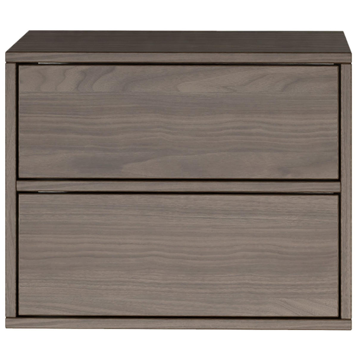 NACHTTISCH hängend Framme Walnuss Holzoptik mit 2 Schubladen, 50 cm - Dunkelbraun, Holzwerkstoff (50/40/36cm) - Selsey