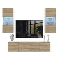 WOHNWAND Milano 7, Sonoma Eiche Matt, 200 cm, Grifflos - Sonoma Eiche, Holz (200/115/36cm) - B BELINI GROUP