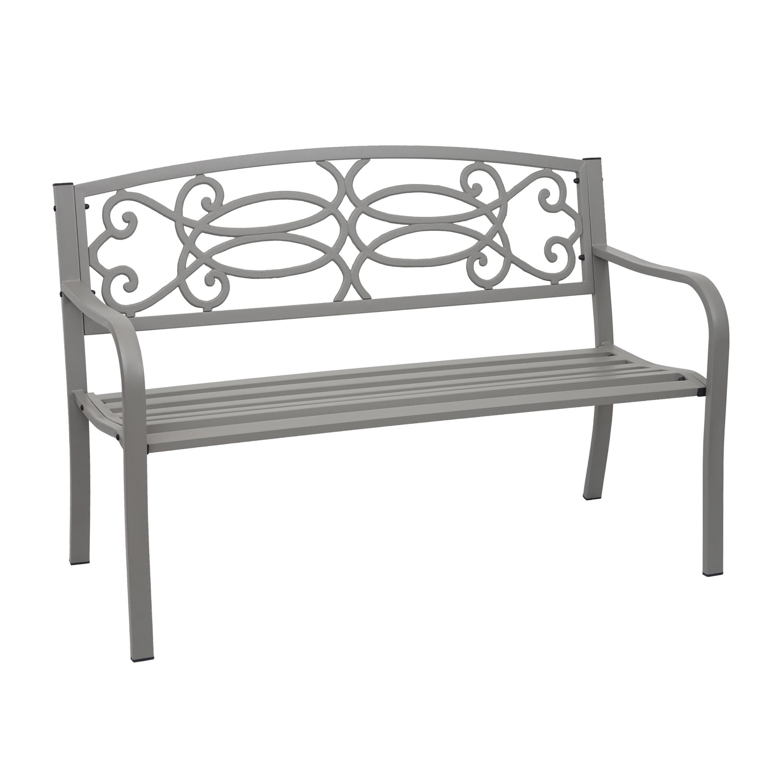 GARTENBANK Grau - Grau, Metall (127/87/58cm) - MCW