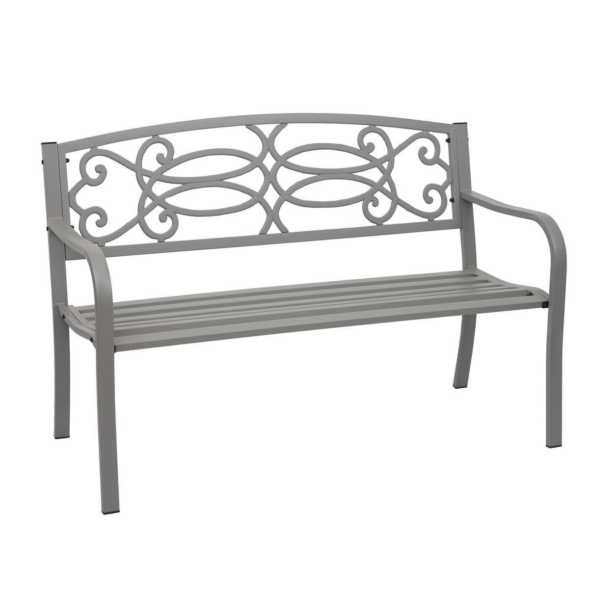 GARTENBANK Grau - Grau, Metall (127/87/58cm) - MCW