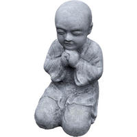 STEINFIGUR Buddha Mönch kniend frostfest Steinguss - Grau, Stein (16/38/23cm) - stoneandstyle