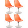 DREHSTUHL 4er Set Kunststoff orange - Weiß/Orange, Kunststoff/Metall (48/76/57cm) - CLP