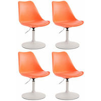 DREHSTUHL 4er Set Kunststoff orange - Weiß/Orange, Kunststoff/Metall (48/76/57cm) - CLP