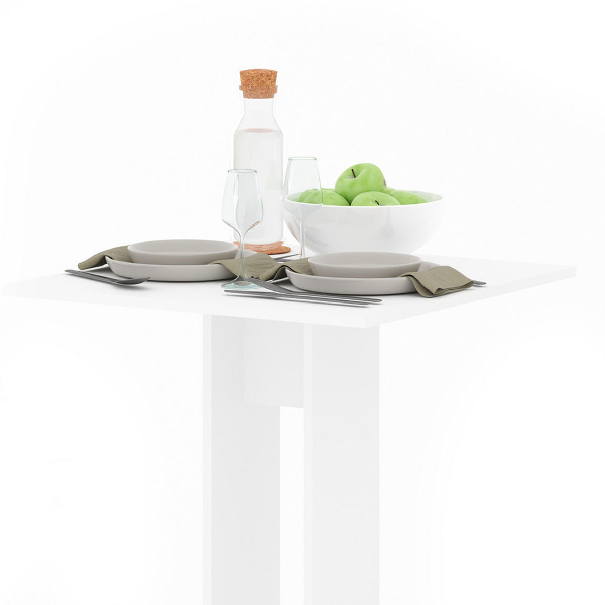 ESSTISCH Repose Weiß 65 x 65 cm - Weiß, Holzwerkstoff (65/65/78cm) - Vicco