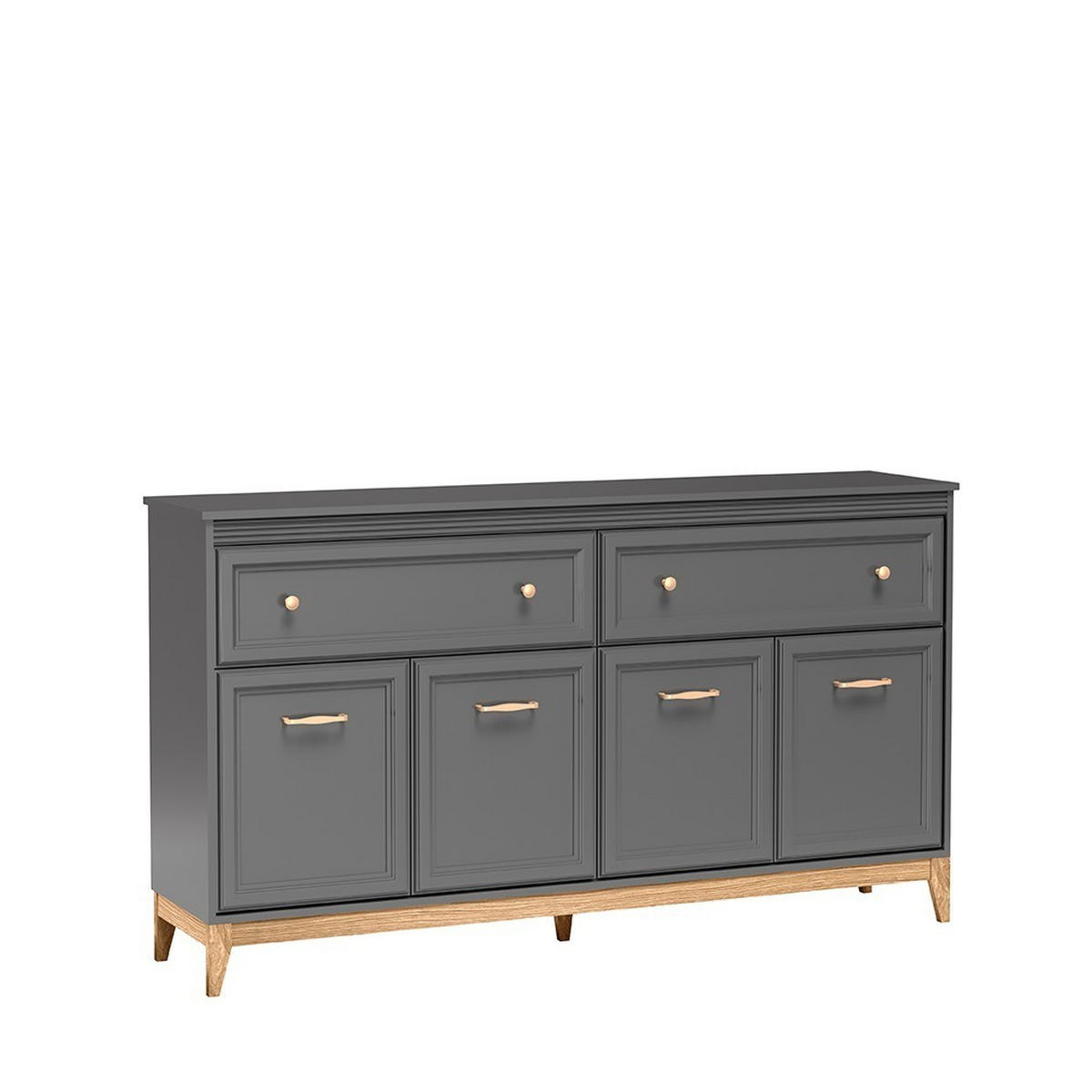 KOMMODE SUOLO 179/100/40,5cm mit 2 Schubladen 4 Türen Grau - Grau, Holzwerkstoff (179/100/40.5cm) - MASSENO