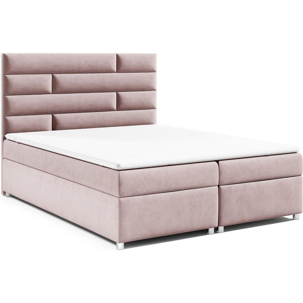 BOXBETT mit Bettkasten Trinity K-5 Bonellfederkern inkl. Topper - Rosa, Holz/Holzwerkstoff (140/200cm) - Best For Home