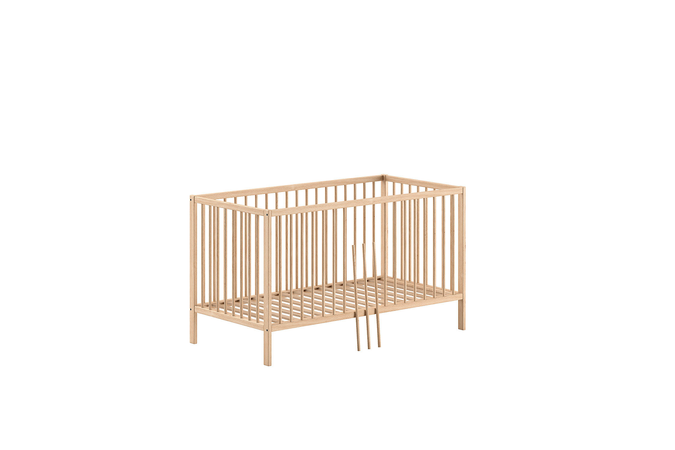 BABYBETT DINO Beige 76x144x85 cm - Beige, Holz - FURNLUX