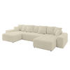 WOHNLANDSCHAFT ENIL-U 390x175x84 Beige Bouclé - Beige, Holzwerkstoff/Kunststoff (390/84/175cm) - ALTDECOR