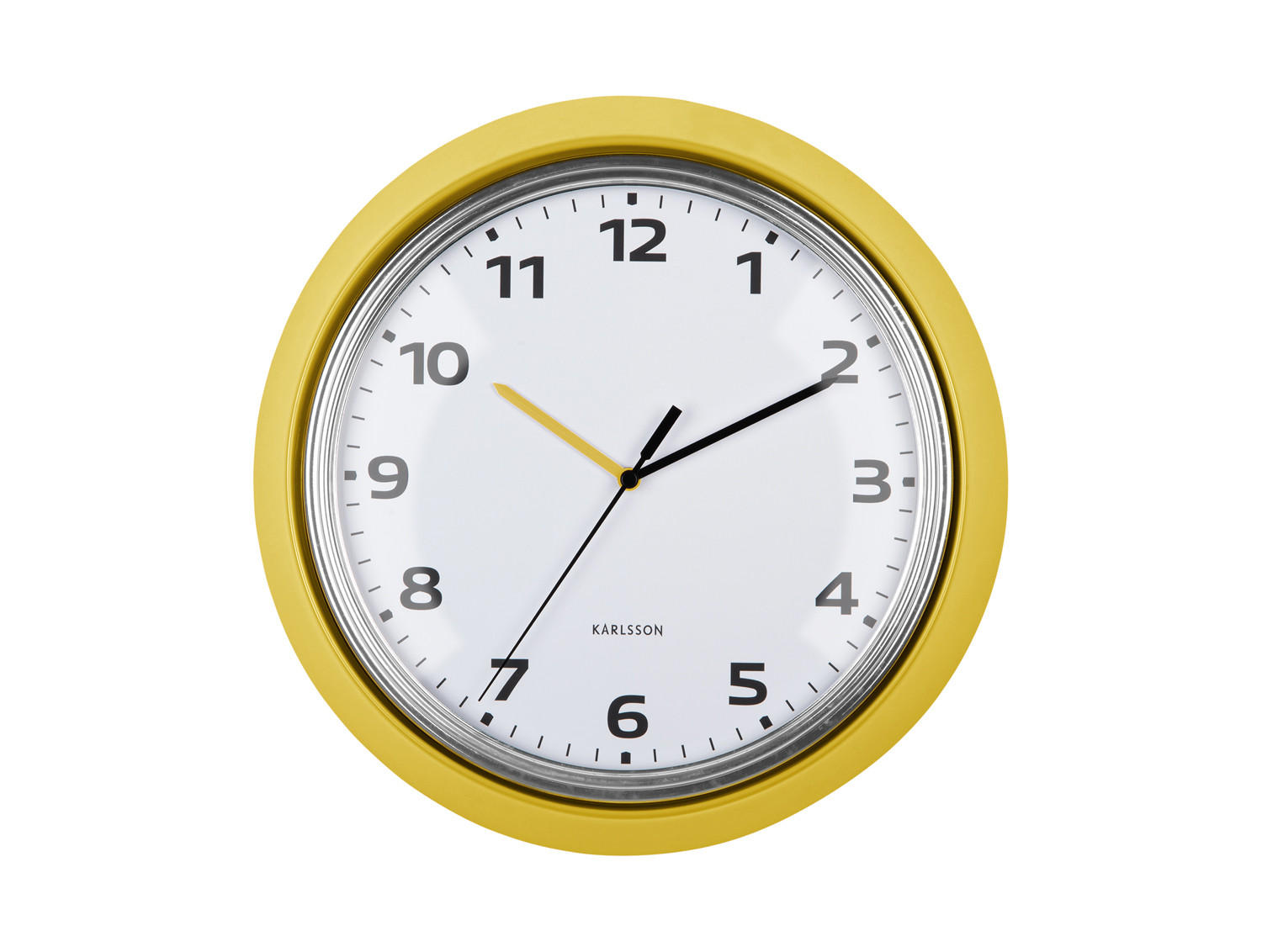 WANDUHR Modern Retro Ø34 cm - Gelb, Metall (34/1/34cm) - Karlsson