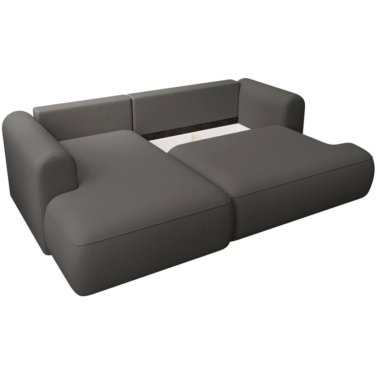 ROHOVÁ rozkládací pohovka Ovo Mini tmavě šedá, sametový potah Easy-Clean - černá/tmavě šedá, textil/plast (238/156cm) - Selsey