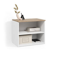 LOWBOARD Piave Weiß/Sonoma 60 x 50 cm mit 2 Fächern - Weiß/Sonoma Eiche, Holzwerkstoff (60/50/40cm) - Livinity®