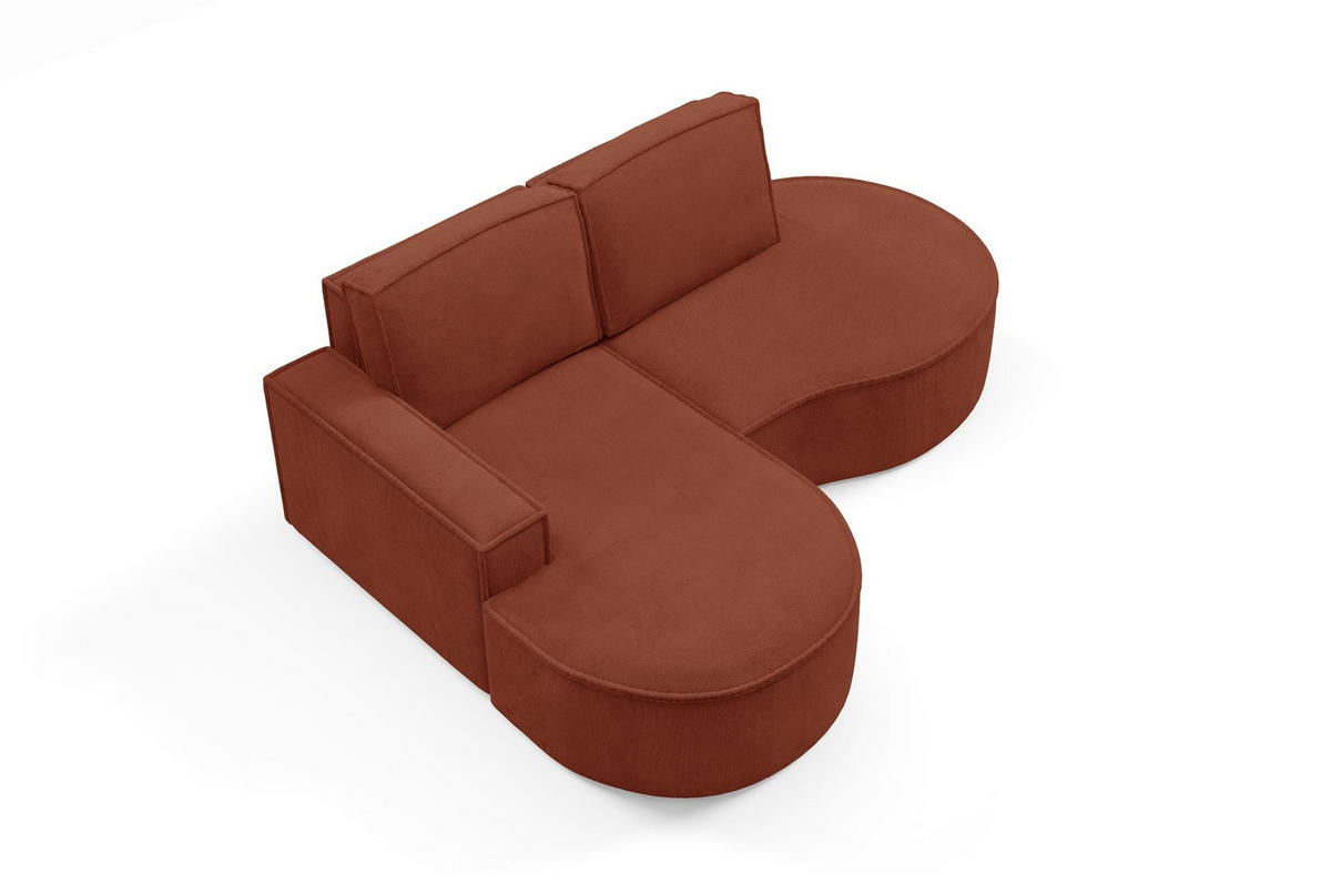 ECKSOFA Flow Rot, mit Kissen in Curio Stoff, linke seite - Rot, Holzwerkstoff/Textil (210/157cm) - Bettso