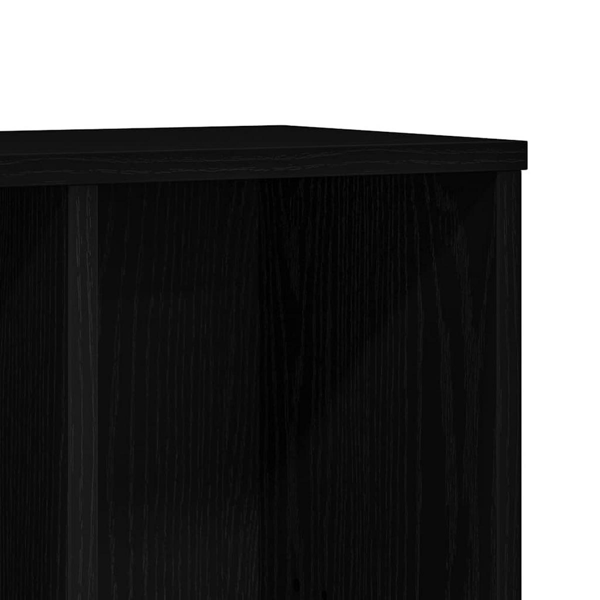 BÜCHERREGAL Schwarz Eichen-Optik 50/25/104 Cm Holzwerkstoff - Schwarz, Holzwerkstoff (25/104/50cm) - vidaXL