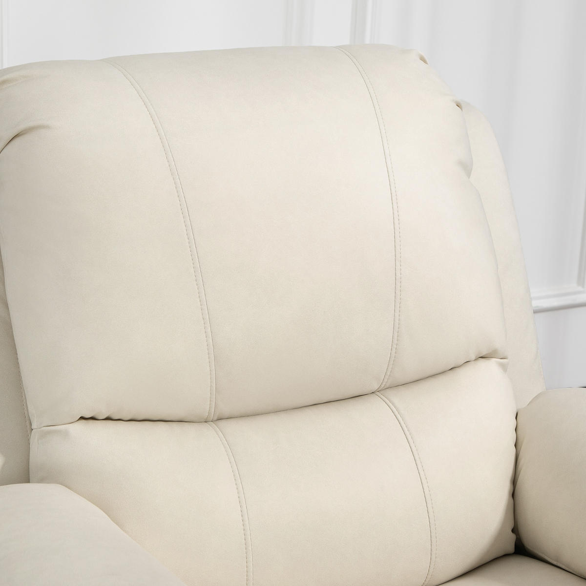 RELAXSESSEL DE-06296 verstellbare Lehne & Fußstütze, drehbar, Schaukelfunktion Cremeweiß - Creme, Textil/Metall (100/98/93cm) - ComfortXL