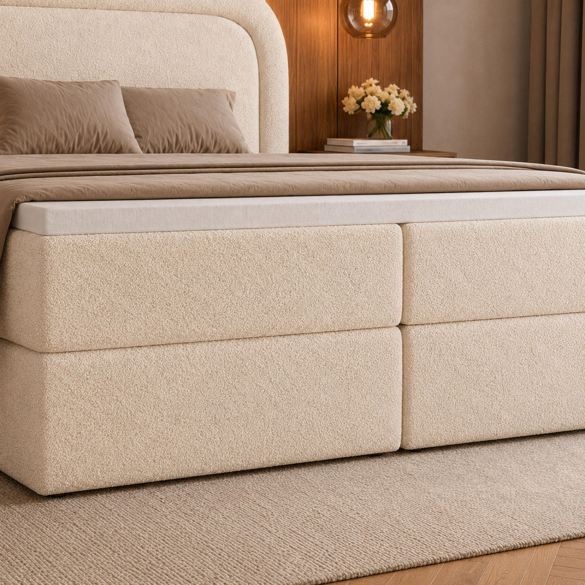 BOXBETT Bonito mit Topper 180x200 Weiß - Weiß, Textil (180/200cm) - Luxkor24