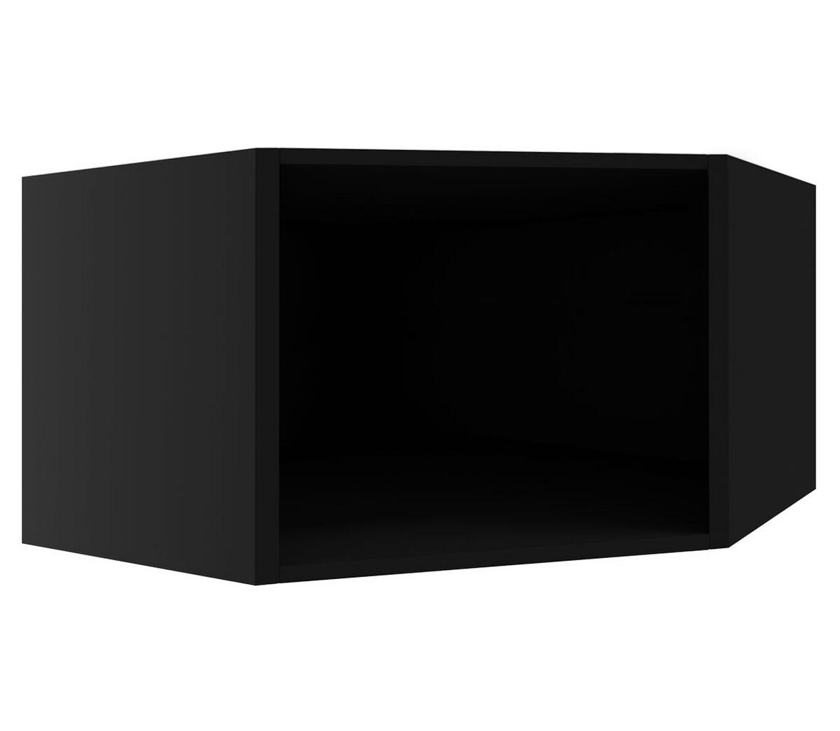 ECKHÄNGESCHRANK Essen W10/60/36 Graphit Hochglanz / Schwarz Matt 60 / 60 / 36cm - Schwarz/Graphitfarben, Holz/Holzwerkstoff (60/36/60cm) - Feldmann-Wohnen