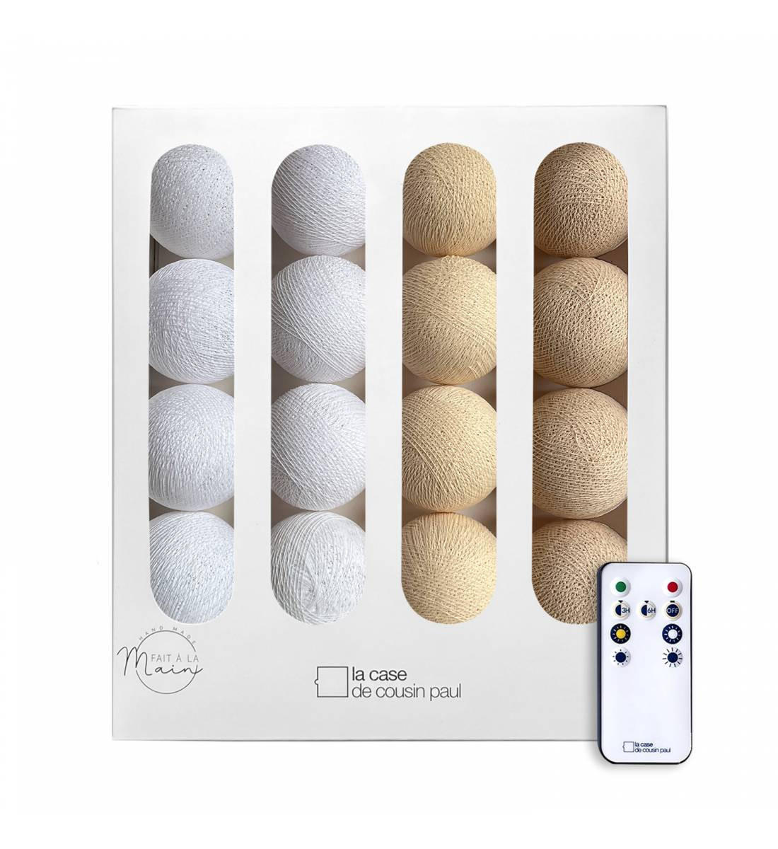 LICHTERKETTE LED Boxen - La Pie - Weiß - Naturfarben, Textil (165cm) - La case du cousin paul