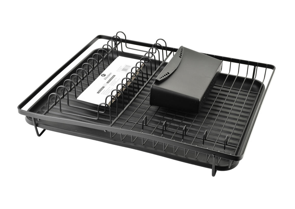 GESCHIRRABTROPFKORB Basic Schwarz 44/33/14 cm Metall - Schwarz, Metall (33/14/44cm) - Mondex