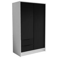SCHRANK Weiß Nikola Mit Verstellbaren Regalen Schwarz Front - Schwarz/Weiß, Holzwerkstoff (102/200/51cm) - Sepro Meble