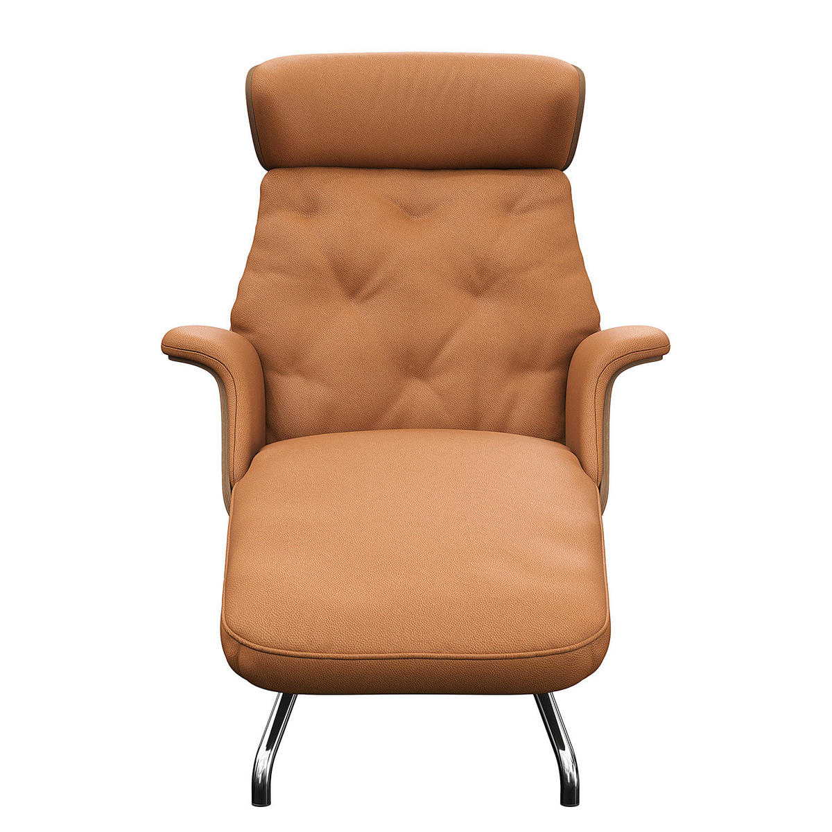 RELAXLIEGE - Echtleder - Chromfarben/Cognac, Leder/Metall (83/103/147cm) - home24