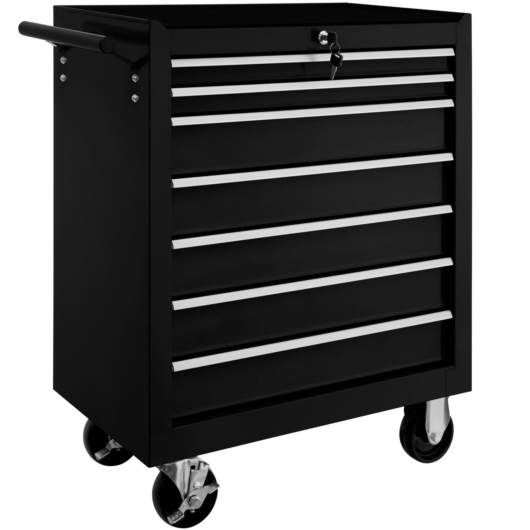 WERKZEUGWAGEN ,Rollen Ø 100 mm,schwarz - Schwarz, Metall (33/79/69cm) - tectake