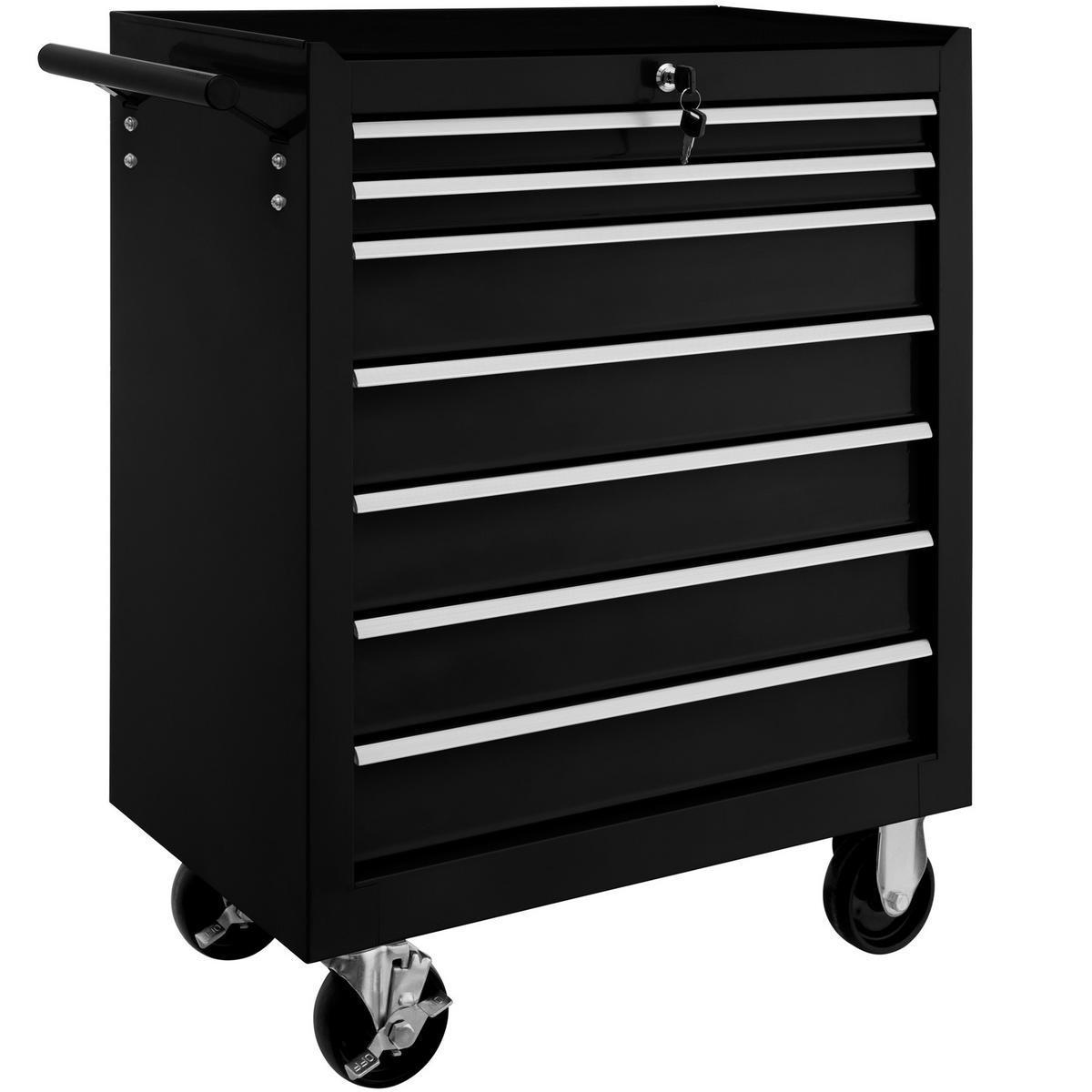 WERKZEUGWAGEN ,Rollen Ø 100 mm,schwarz - Schwarz, Metall (33/79/69cm) - tectake