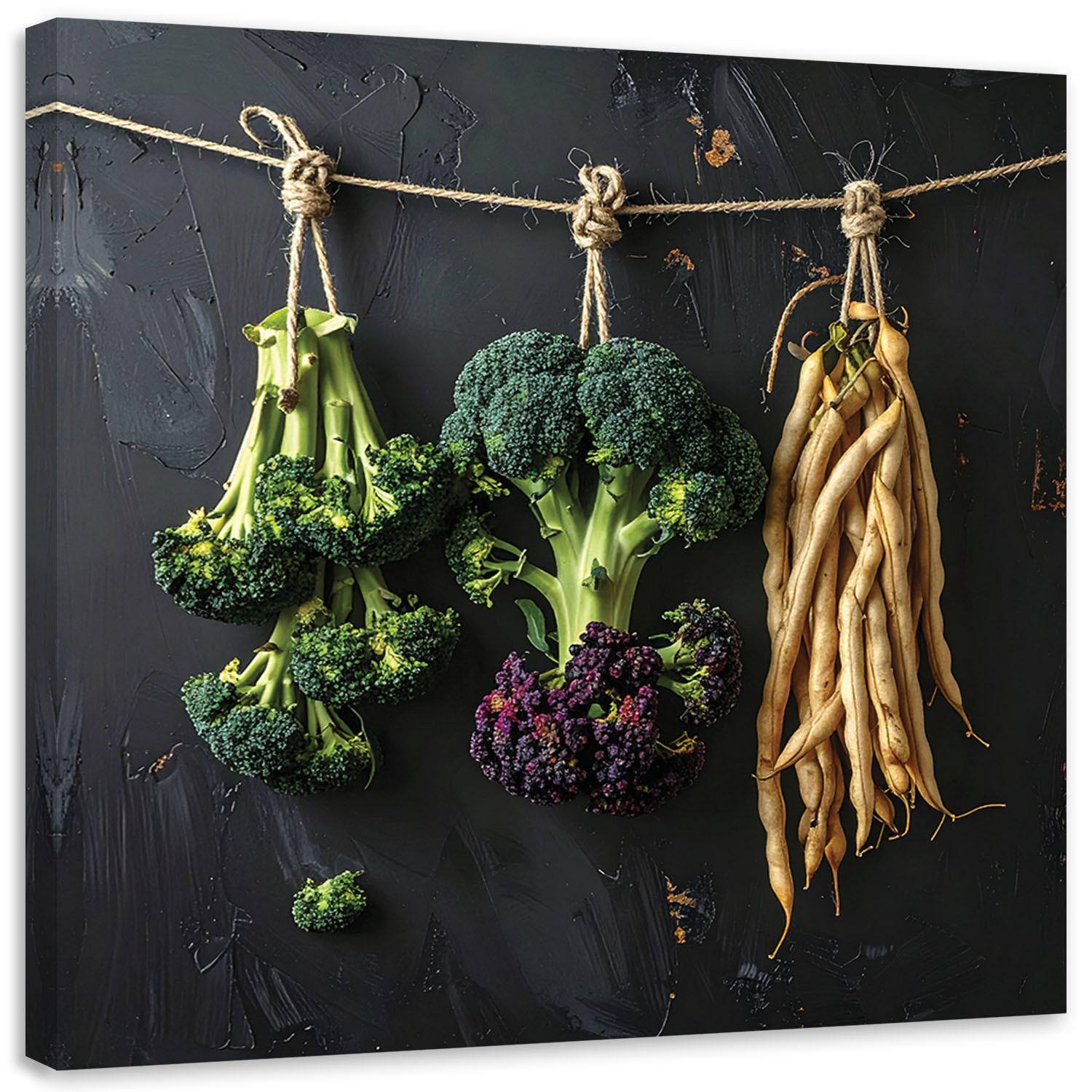 LEINWANDBILD Essen & Trinken 40x40cm - Grün, Textil (40/40cm) - Feeby