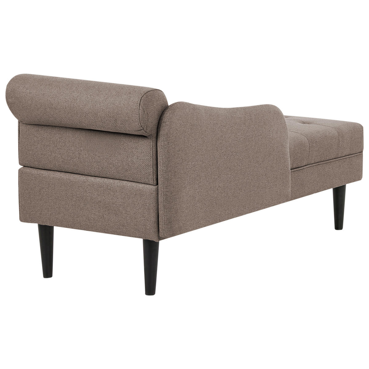 ČALOUNĚNÉ LEHÁTKO CHAISE LONGUE PRAVOSTRANNÉ Látka Taupe Yvoire - černá/béžová, textil (68/72/151cm) - Beliani