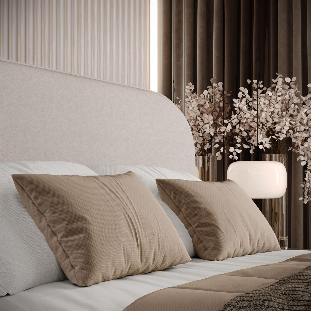 POLSTERBETT OLIMPIA mit Bettkasten 120x200, Castel 04 - Creme, Textil (120/200cm) - Lookway