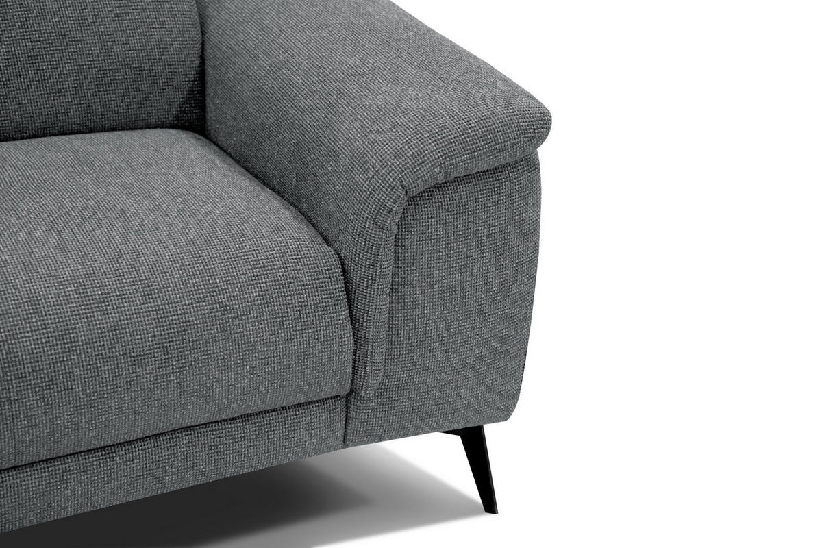 RELAXSOFA FIERO 3-Sitzer mit 1 Relaxfunktion, grau - Schwarz/Grau, Holzwerkstoff/Textil (212/82/103cm) - Courtois Laville