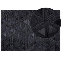 KURZFLOR-TEPPICH Kasar 230/160 cm - Schwarz, Fell (160/230cm) - Beliani