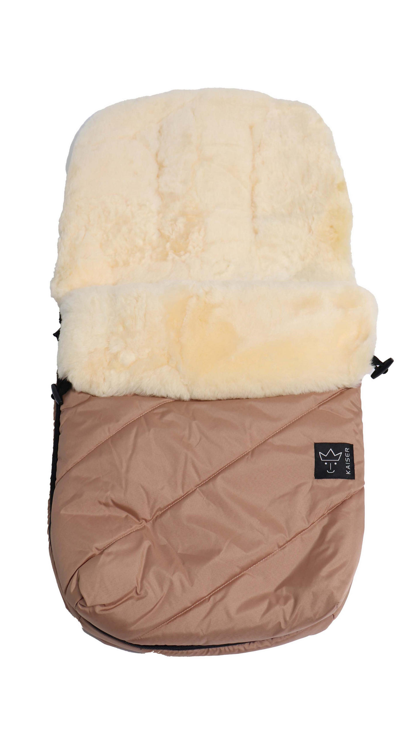 LAMMFELL-FUSSSACK Paat 2.0, sand - Beige, Fell (45/85cm) - Kaiserbaby