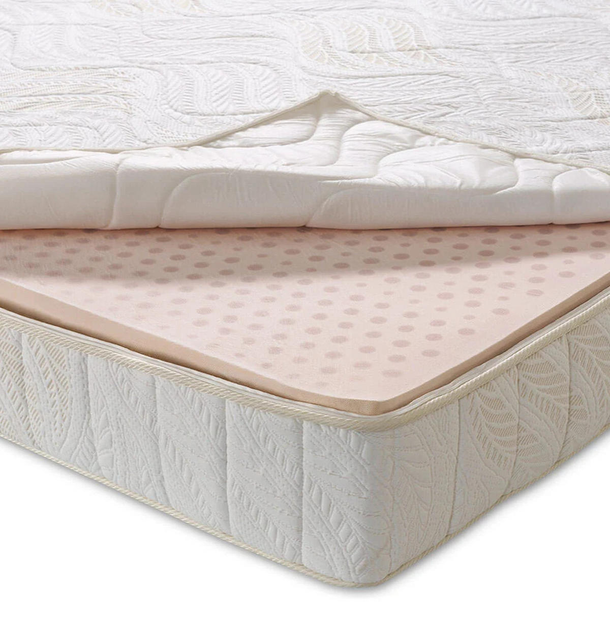 MATRATZE Memory Wave Latex Weiß 200x200 cm H3 – Höhe 18 cm - Weiß, Textil (200/200cm) - Letti Moderni