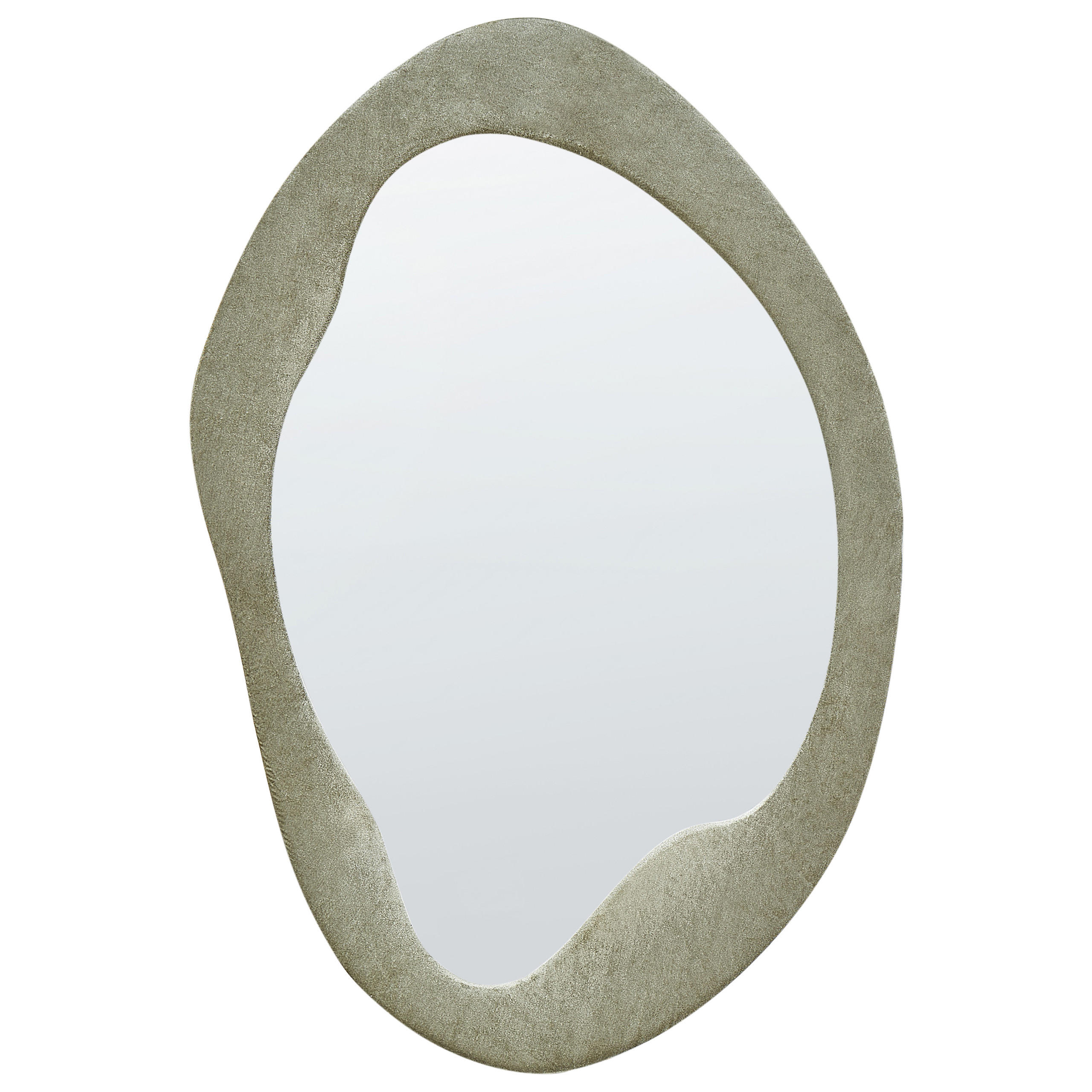 OGLINDĂ DE PERETE catifea verde oliv asimetrică 59/90 cm Lenax