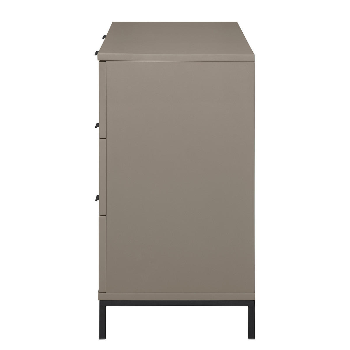 KOMMODE - Metall / MDF - 120 cm - Taupe/Schwarz, Holzwerkstoff/Metall (120/74/40cm) - home24