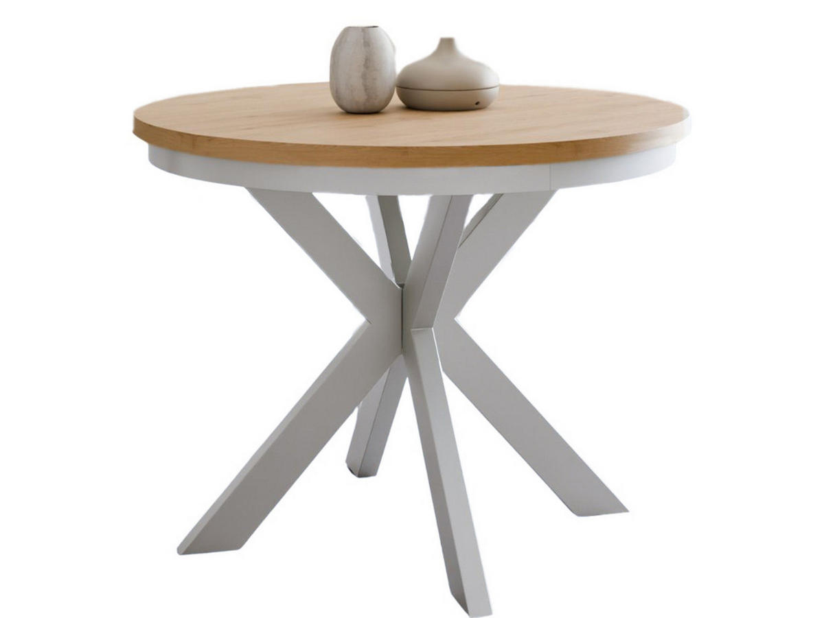 ESSTISCH modern BELLAMI Weiß - Eiche Artisan, Holzwerkstoff (100/100/75cm) - Compleo24