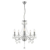 KRONLEUCHTER WILLIAM Silber Kristalloptik - Silberfarben, Metall (51/51/143cm) - Globo Lighting
