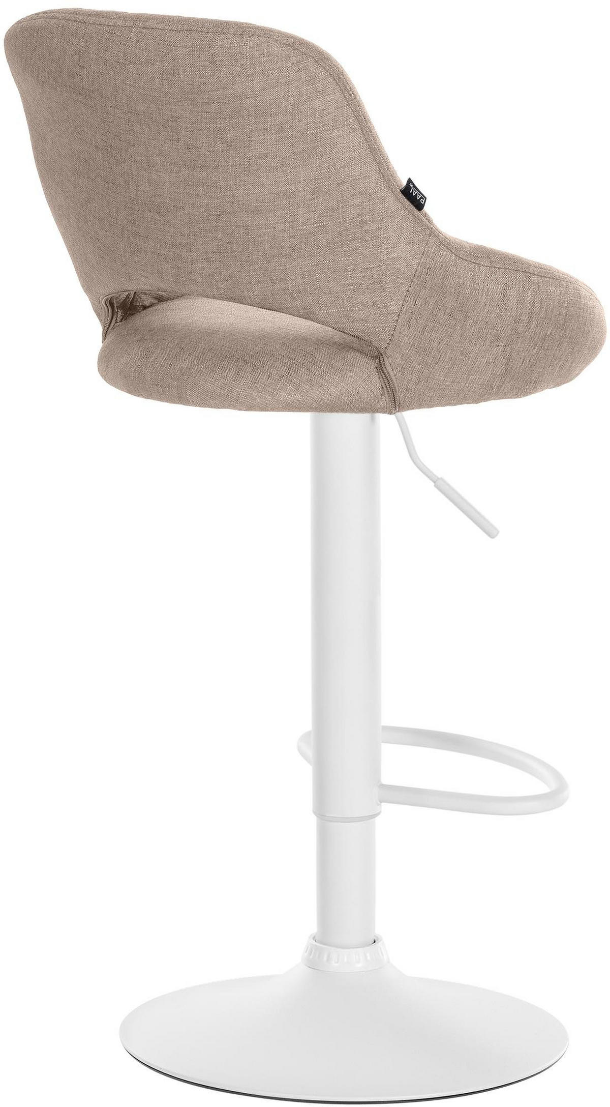 BARHOCKER Stoff Taupe - Taupe/Weiß, Textil/Metall (46.5/85/48cm) - CLP