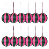 WEIHNACHTSBAUMKUGEL Hang On mit Faden - Pink/Grün, Kunststoff (7/8/7cm) - Butlers