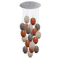 GALERIELEUCHTE Echos 20-flammig Mehrfarbig Ø 25cm - Multicolor/Schwarz, Glas (25/25/28cm) - s.luce
