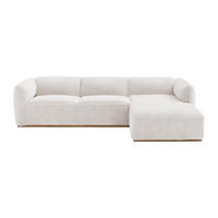SOFA - 5 Personen - stoff - beige Canobru - Beige, Holz/Textil (272/74/167cm) - Vente-Unique