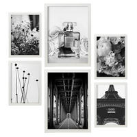 POSTER Set Mit 6 Paris Wandbild A3 & A4 Weißer Rahmen - Weiß, Papier (29/3cm) - Nacnic
