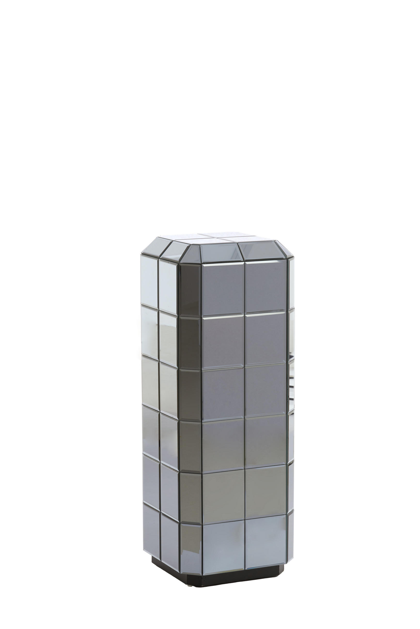BLUMENSÄULE Luciano Grau 30/30/80 cm - Grau, Glas (30/30/80cm) - Light & Living
