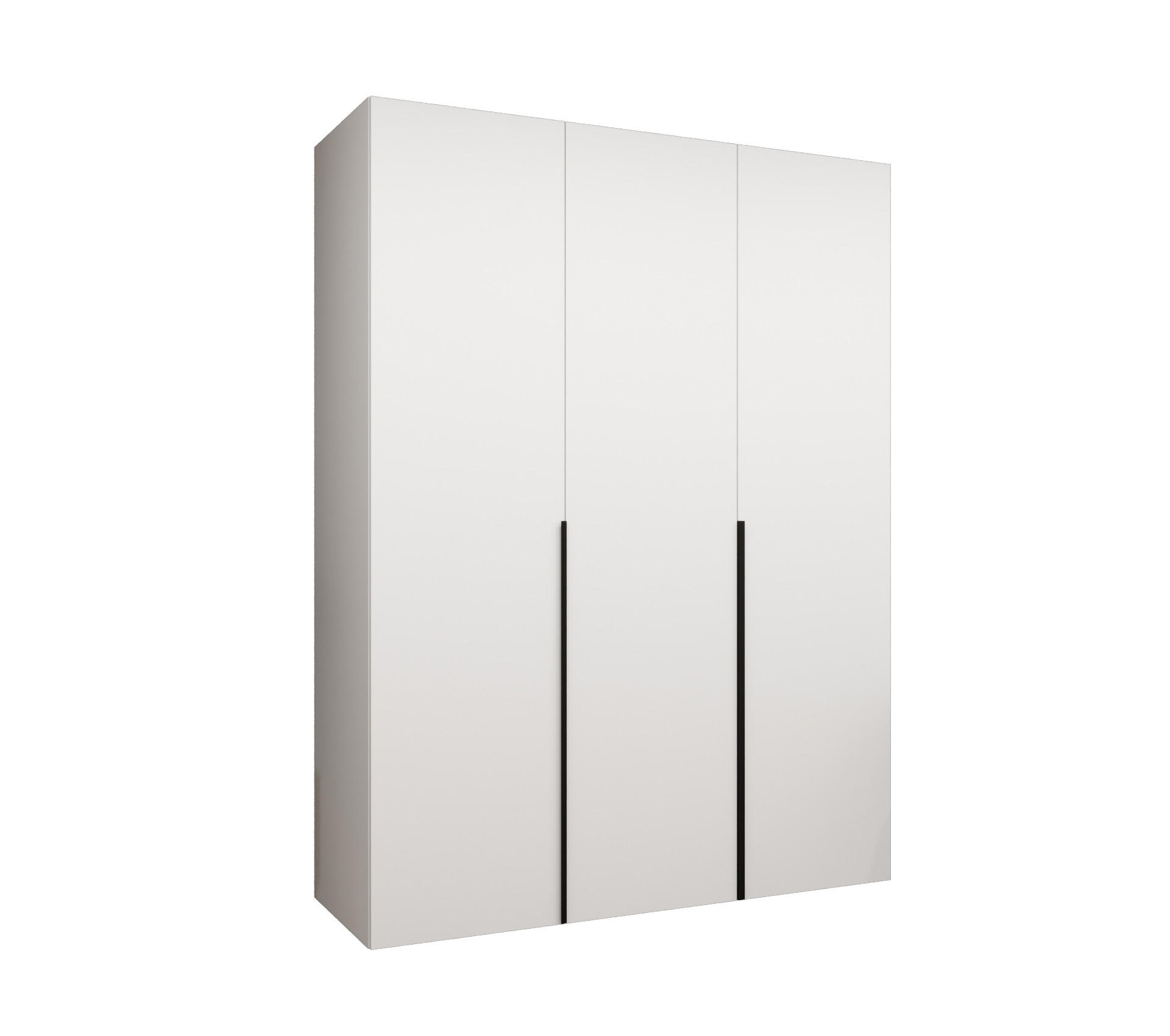 DREHTÜRENSCHRANK 202/150/52 3-türig - Schwarz/Weiß, Holz (150/202/52cm) - Abiks Möbel